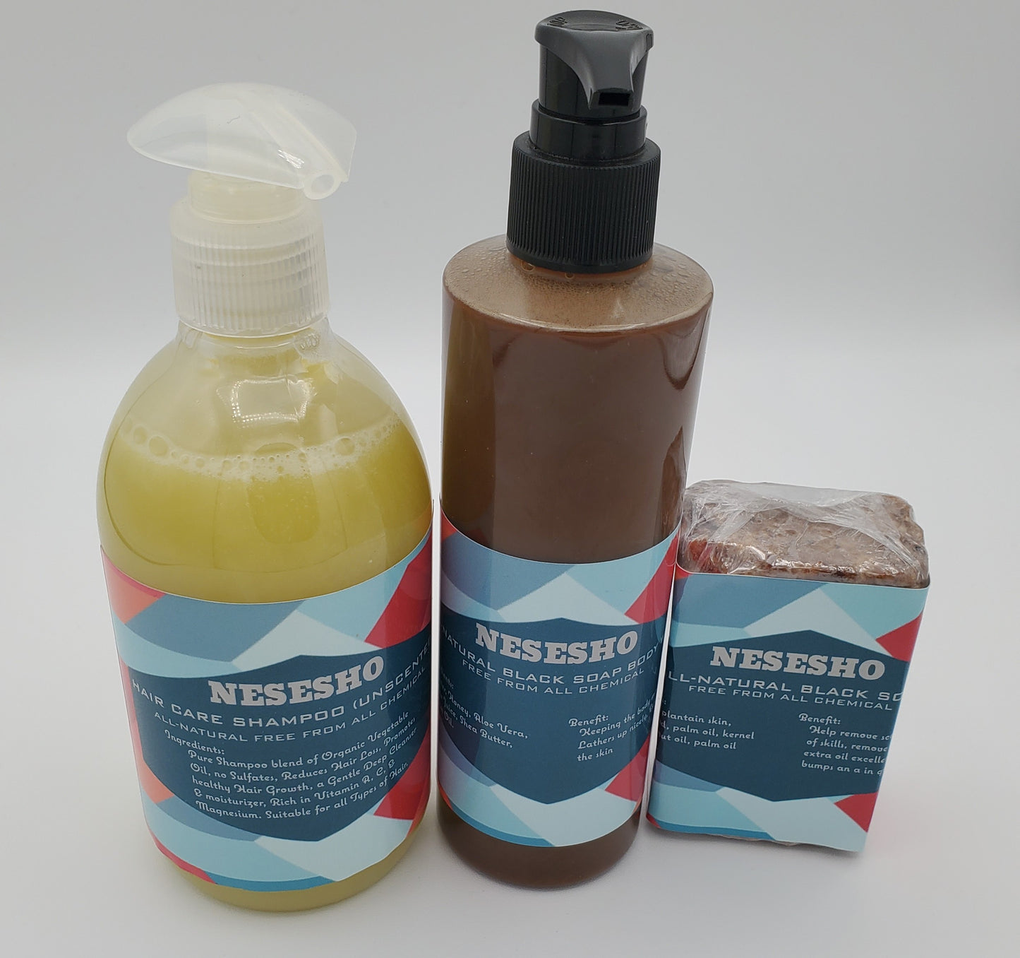 Unleash Your Best: Unscented Shampoo, Black Soap Body Wash, Chemical-Free Glam - Set