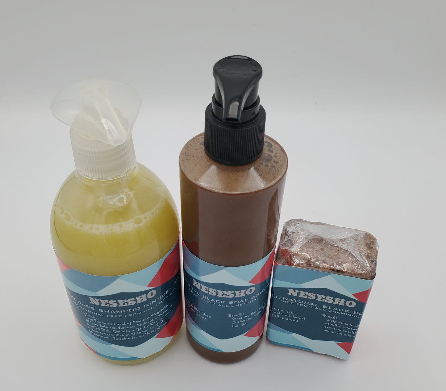 Unleash Your Best: Unscented Shampoo, Black Soap Body Wash, Chemical-Free Glam - Set