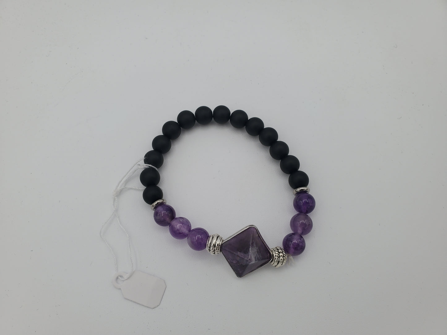 Fashionable Lava Stone and Amethyst Bracelet