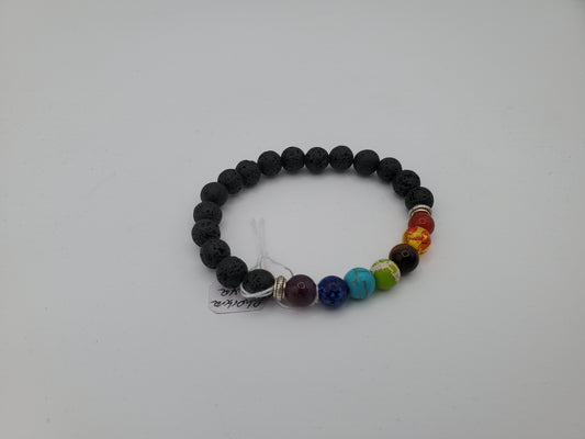 Natural Lava Stone Chakra Bracelet to Improve Your Energy and Mood