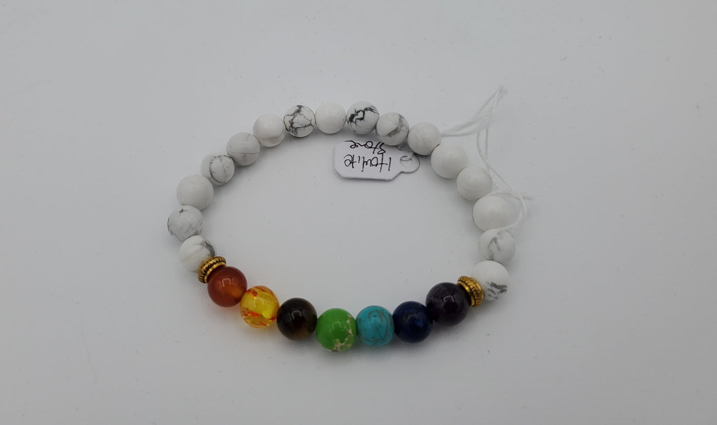 Elevate Your Energy with the Serene White Stone Chakra Healing Bracelet