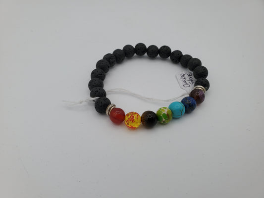 Natural Lava Stone Chakra Bracelet to Improve Your Energy and Mood