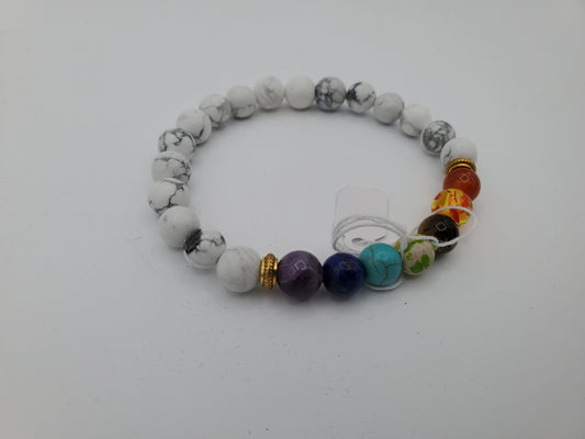 Elevate Your Energy with the Serene White Stone Chakra Healing Bracelet