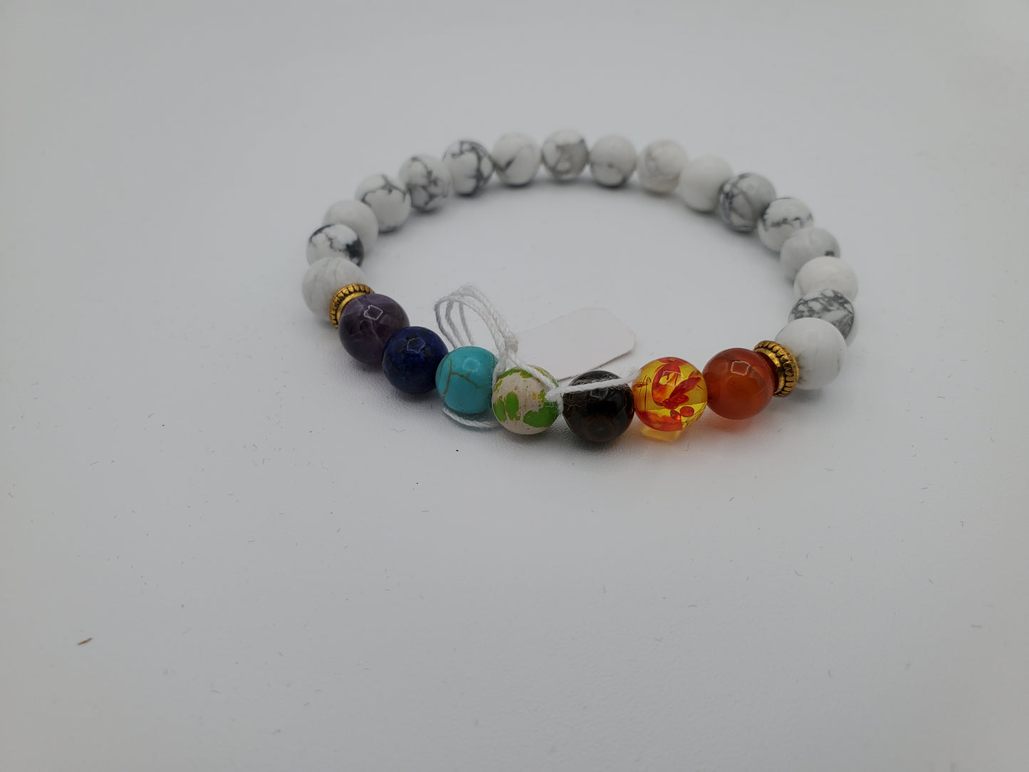 Elevate Your Energy with the Serene White Stone Chakra Healing Bracelet