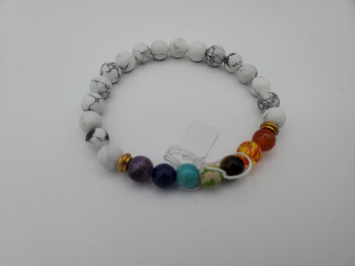 Elevate Your Energy with the Serene White Stone Chakra Healing Bracelet