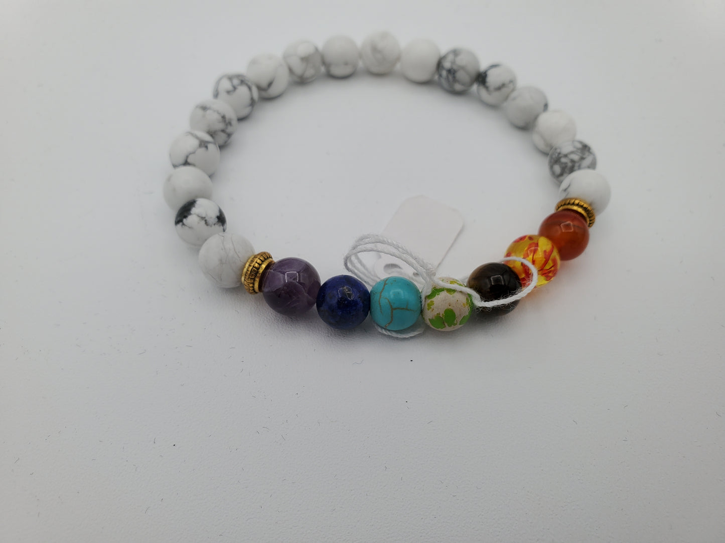 Elevate Your Energy with the Serene White Stone Chakra Healing Bracelet