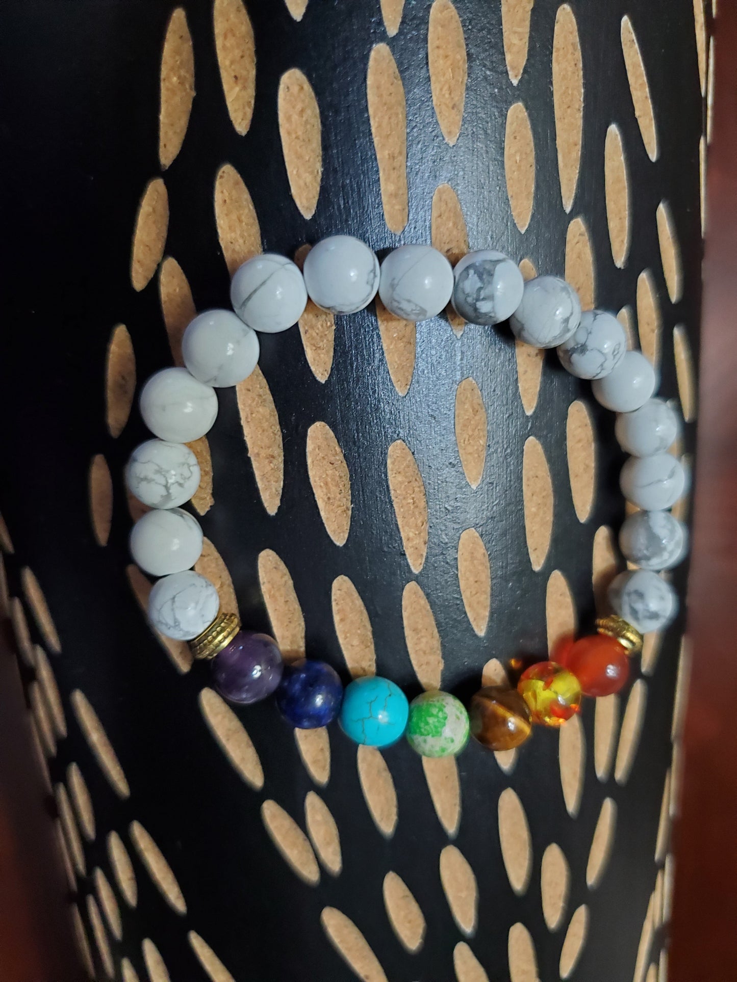 Chakra Healing Bracelet with White Stone