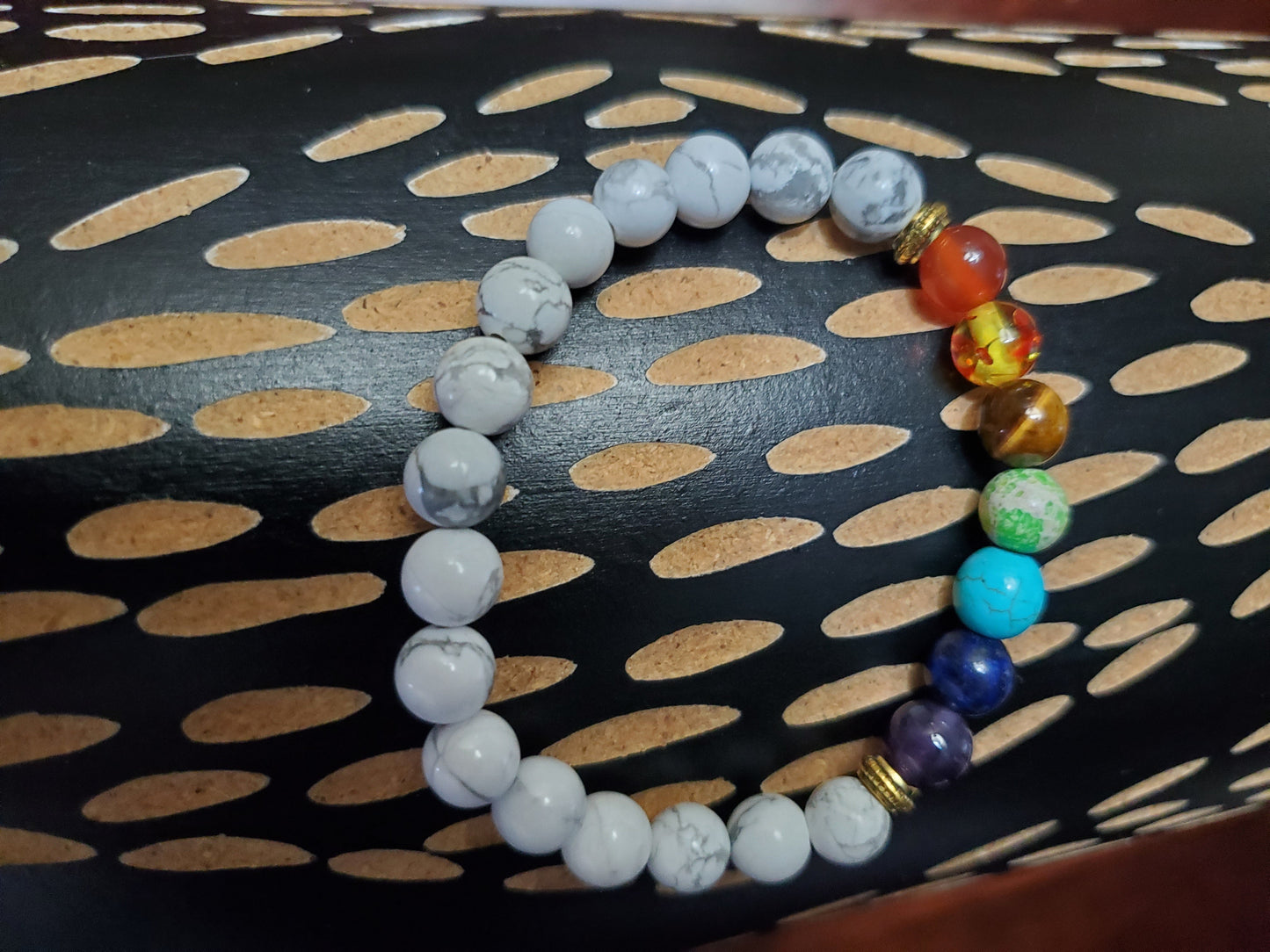 Chakra Healing Bracelet with White Stone