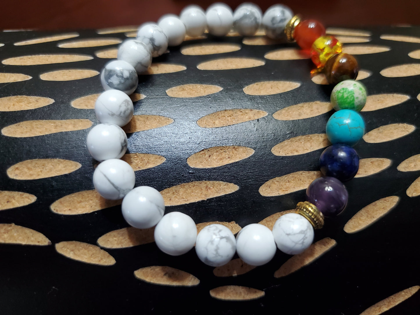 Chakra Healing Bracelet with White Stone