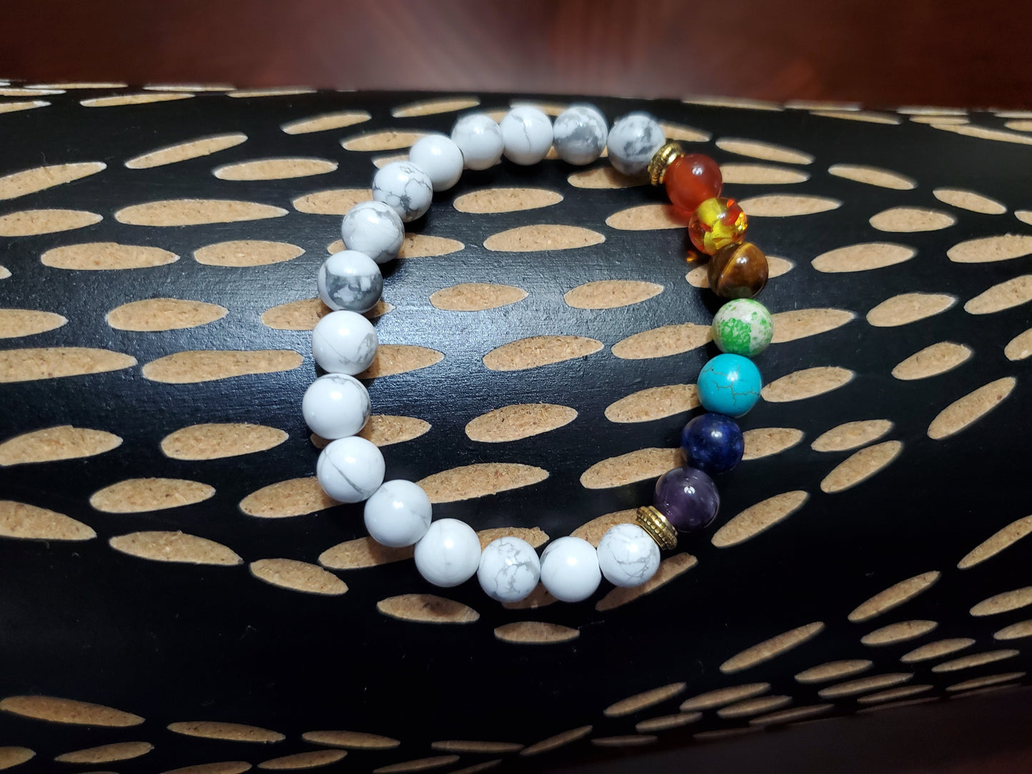 Chakra Healing Bracelet with White Stone