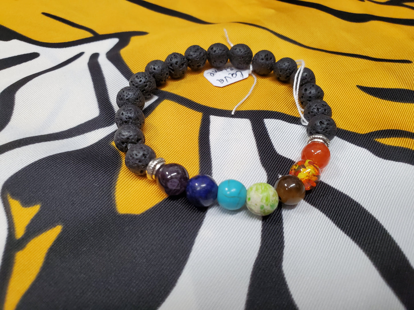 Chakra Healing Bracelet with Laval Stone