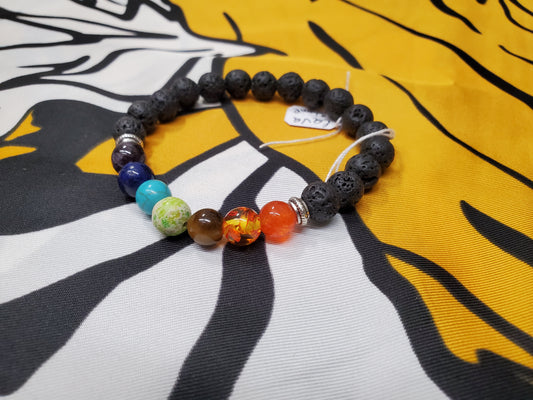 Chakra Healing Bracelet with Laval Stone