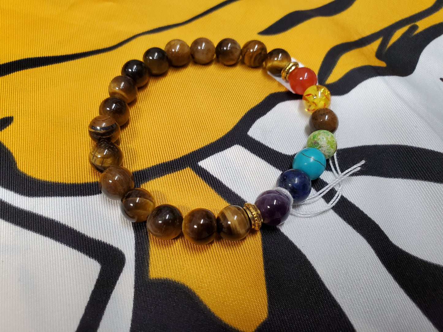 Chakra Healing Bracelet with Tiger Eye Gemstone